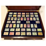 Historic Stamps of America w/ large wooden case;