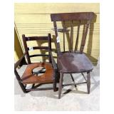 Vintage Child's Potty Chair & a vintage child's