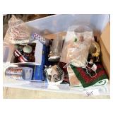 Tote of Christmas Dï¿½cor & a partial Nativity Set