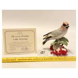 2006 Lenox Christmas Cedar Waxwing Bird Figurine