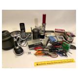 Large group lot: flashlights, cordless phone,