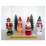 (4) Ceramic Light Up Christmas Figurines by