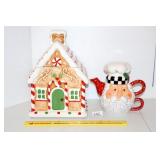 Ceramic Gingerbread Cookie Jar & a Santa