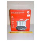 GE Single Burner Hot Plate, appears new in box