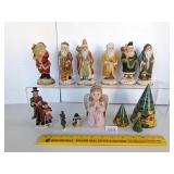 Group of Christmas Figurines, village items &