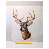 Gene Gray 'White Tailed Buck' print; approx. 20
