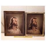 (2) Vintage Framed Jesus prints; one marked Lito