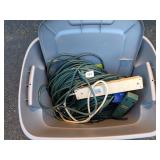 Tote of Extension Cords & Power Strips