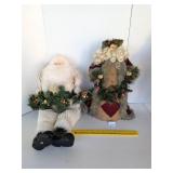 (2) Santas, appear to be partially hand-crafted