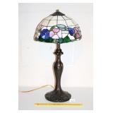Tiffany-style Table Lamp w/ Stained Glass Shade;