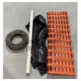 Snow Fence, Plastic, and Tire