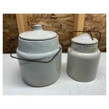 2 - Earthenware Jars with Lids