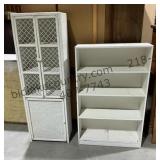 Woven Cabinet & Wood Shelf