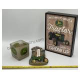 John Deere Thermometer, Candle, & Wall Plaque