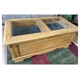 Oak Glass Top Coffee Table