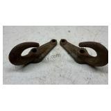 Pair of Large Metal Hooks