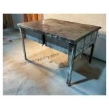 Metal Work Table With 6 Drawers