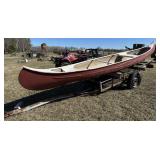 Canoe with Homemade Trailer