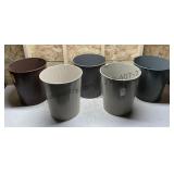 5 Small Metal Waste Baskets