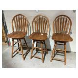 3 Arrowback Bar Stools