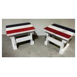 Pair of Patriotic Benches