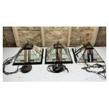 3 Tiffany Light Fixture, For Repair