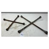 2 - Vintage 4-Way Cross Lug Wrenches