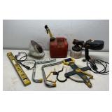 Paint Sprayer, Measuring Tape, Gas Can, & More