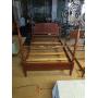 Four poster hardwood bedframe queen size, casters