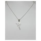 19" 925 Silver Necklace W/ Tinker Bell Pendent