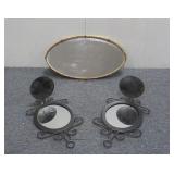 (3) Decorative Mirror: Two Hold Candles