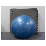 (6) Padded Workout Pads & Blue Stability ball