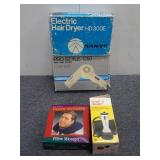 Vintage Home Goods, Hair Dryer, Pillow Massager