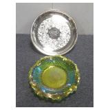 Carnival Glass Crimped Hostess Plate and More