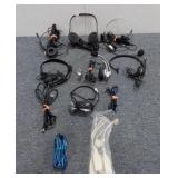 (8) Headsets w/Mics, (4) DSL Filters, (2)USB Cards
