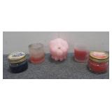 (4) Jar Candles (1) Pig Candle