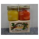 (2) Small  Mason Jar Candles, (1) Box of Tea