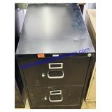 Black 2 Drawer Metal File Cabinet