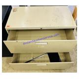 Tan 2 Drawer Metal File Cabinet