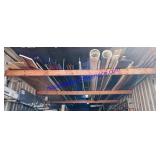 Contents of Overhead Rack:readythread,copper pipe,