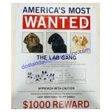 Metal Novelty Dog Sign 12.5x16"