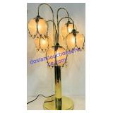 33" Tall Vintage Hollywood Regency Lotus Lamp
