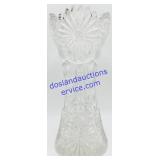 Sawtooth Edge Crystal Cut Glass Vase