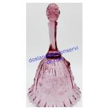Fenton Pink Depression Glass Rose Pattern Bell
