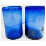 2 Cobalt Blue Drinking Glasses