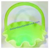 Opaque Fenton Uranium Glass Persian Medallion