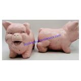 2 Concrete Pig Figures