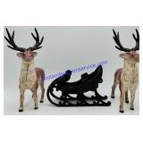 Cast Iron Reindeer & Sleigh Decoration
