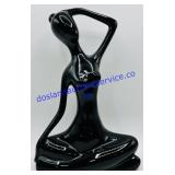 Black Ceramic Lady Art Piece