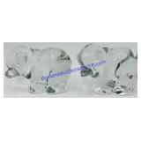 2 Solid Glass Bear Cub Figures